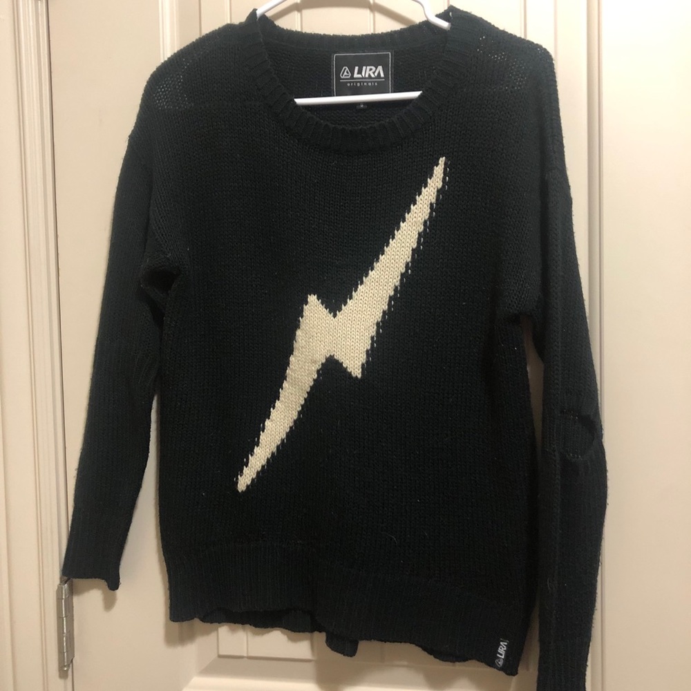 Lightening Bolt Sweater with elbow cut outs